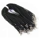 Black Braided Leather Necklace Cord 18" w/ Extender 10 pcs
