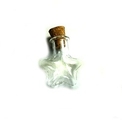 Small Glass Cork Bottles (Heart Shape) 1 Inch 10Pcs