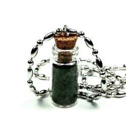Mini Bottle Necklace (Black Lava Salt) 18 inch