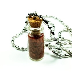 Mini Bottle Necklace (Reb Alaea Salt) 18 inch