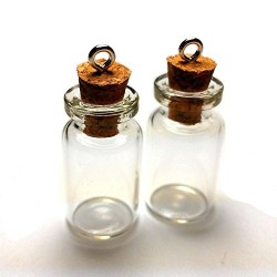 Mini Glass Bottles 1-inch Message Treasure Charm Pendant Kit