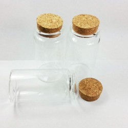 Cork Top Glass Bottle 3.5 Inch (3-Pack)