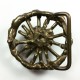 VTG 70s Abstract Brutalist Wheel Pattern Brass Belt Buckle