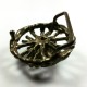 VTG 70s Abstract Brutalist Wheel Pattern Brass Belt Buckle