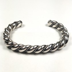 VTG Native Navajo Twisted Braided Rope Sterling Silver Bracelet Cuff