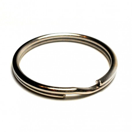 Nickel Plated Keychain Split Ring 1 Inch/25mm Heat Treated (50 Pcs)