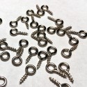 Small Silver Tone Eye Screw Eye Bail Finding 8mm 50-pack