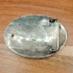 Vintage Hopi Pueblo Mitchel Sockyma MS Kokopelli Corn Overlay Sterling Silver Belt Buckle