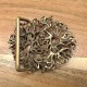 70s Studio Tree of Life Sculpture Art Abstract Brutalist Boho Brass Belt Buckle