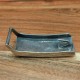 70's Native Hopi Crafts Overlay Abstract Pattern Sterling Silver Belt Buckle