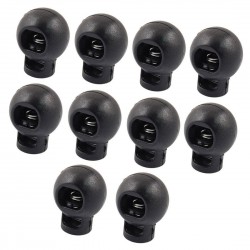 Round Toggle Spring Loaded Stop Cord Locks 0.9" 10 Pcs
