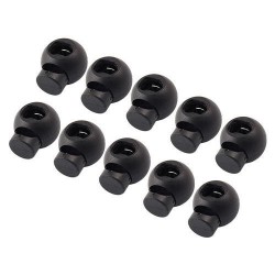 Round Toggle Spring Loaded Stop Cord Locks 0.7" 20 Pcs